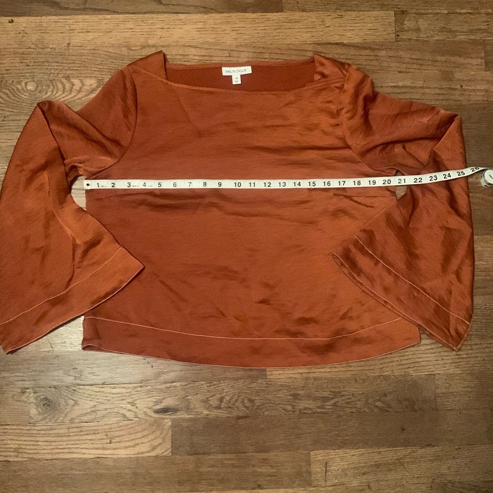 Prologue Burnt Orange Bell-Sleeved Blouse (M)